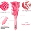 Afabs® Anti-klit Haarborstel | Detangler brush | Detangling brush | Kam voor Krullen | Kroes haar borstel | Roze