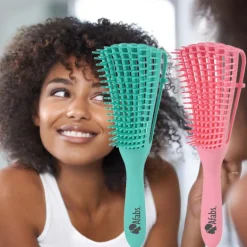 Afabs® Anti-klit Haarborstel | Detangler brush | Detangling brush | Kam voor Krullen | Kroes haar borstel | Groen