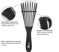 Afabs® Anti-klit Haarborstel | Detangler brush | Detangling brush | Kam voor Krullen | Kroes haar borstel | Zwart