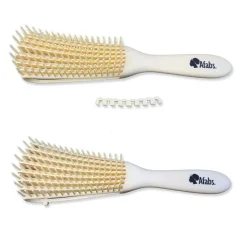 Afabs® Anti-klit Haarborstel | Detangler brush | Detangling brush | Kam voor Krullen | Kroes haar borstel | Pastel Geel