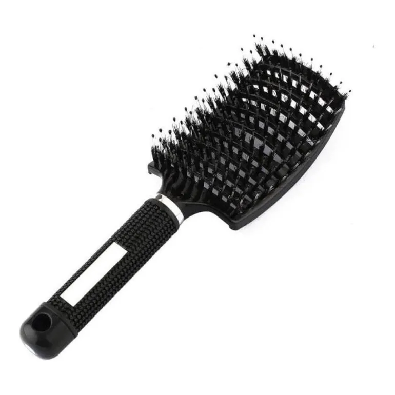 Afabs® Curved Detangler Haarborstel | Detangling brush | Kam voor steil en krullend haar | Zwart