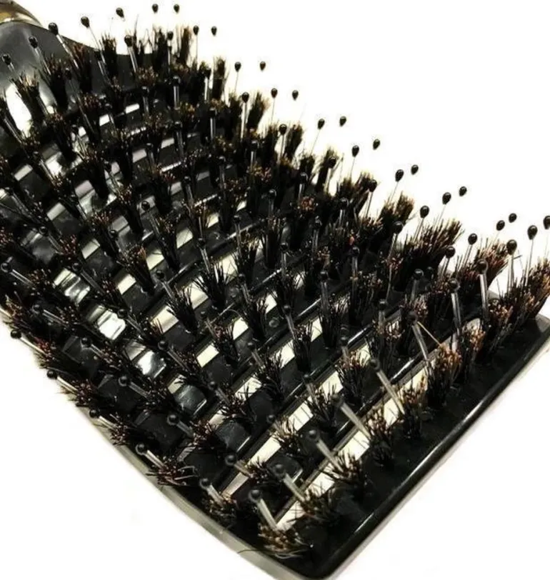 Afabs® Curved Detangler Haarborstel | Detangling brush | Kam voor steil en krullend haar | Zwart