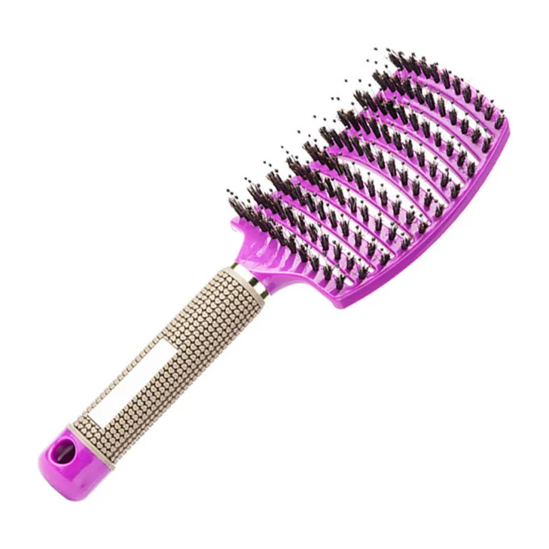 Afabs® Curved Detangler Haarborstel | Detangling brush | Kam voor steil en krullend haar | Paars