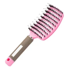 Afabs® Curved Detangler Haarborstel | Detangling brush | Kam voor steil en krullend haar | Roze