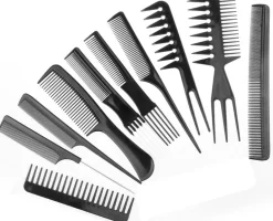 Afabs® Kammenset 10 delig - Kammen - Fijne Kam - Grote kam - Grove Kam - Kleine kam - 10 kammen - Kappers kammen - Haarkam - Haarkammen - Comb set