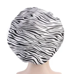 Afabs® Zwarte Anti-klit Haarborstel + Witte tijger print satijnen slaapmuts | Detangler brush | Detangling brush | Satin cap / Hair bonnet / Satijnen nachtmuts / Satin bonnet | Kam voor Krullen | Kroes haar borstel