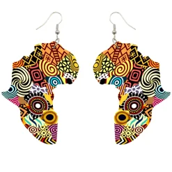 Africa inspired earrings | African continent Tribal