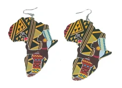 Africa inspired earrings | African continent Tribal Woman