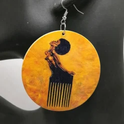 Africa inspired earrings | Afro Comb