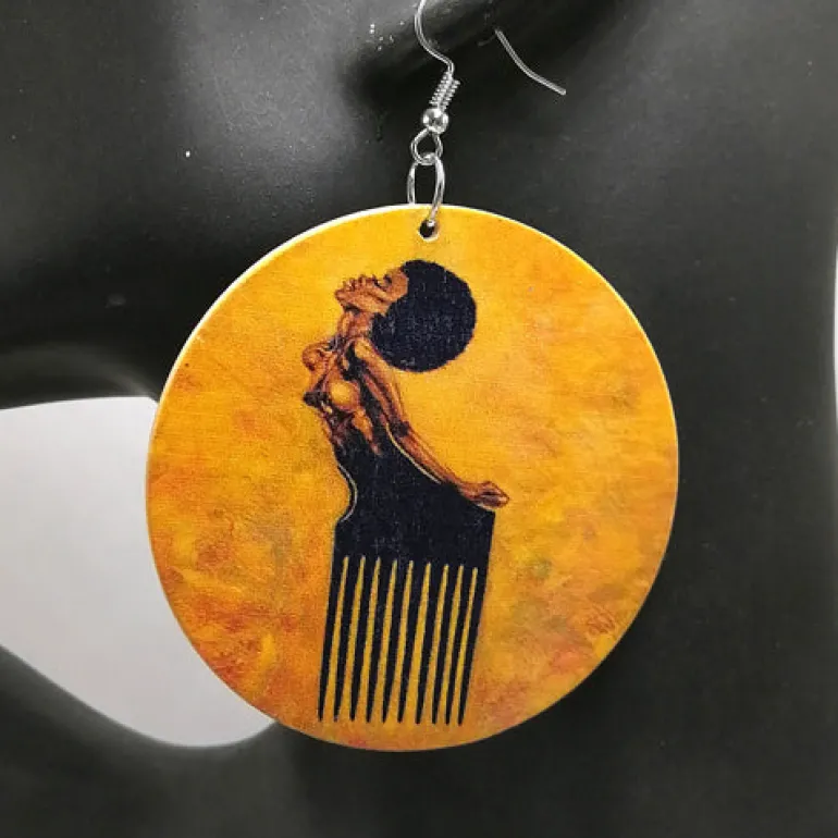 Africa inspired earrings | Afro Comb