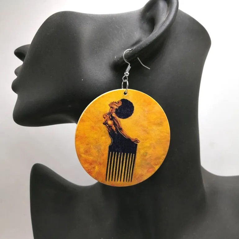 Africa inspired earrings | Afro Comb