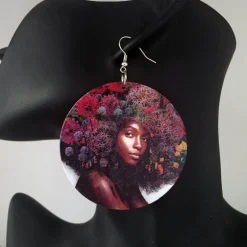 Africa inspired earrings | Afro flower girl