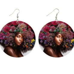 Africa inspired earrings | Afro flower girl
