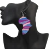 Africa inspired earrings | Red / Blue African continent