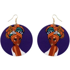 Africa inspired wooden earrings | African headband