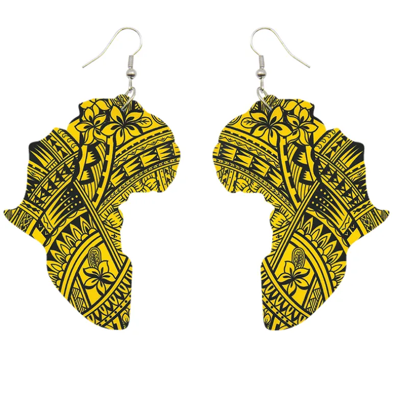 African Continent Earrings Geel