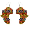 African Continent Earrings Kente Blauw