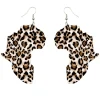African Continent Earrings with Leopard pattern
