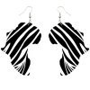 African Continent Earrings Zwart / wit