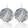 African earrings | Ancient Disk zwart / wit