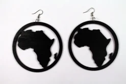 African earrings in multiple colors | African continent in circle