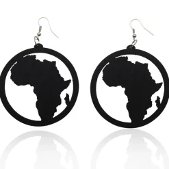 African earrings in multiple colors | African continent in circle