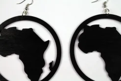 African earrings in multiple colors | African continent in circle
