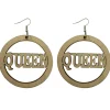 African earrings, wooden earrings | QUEEN
