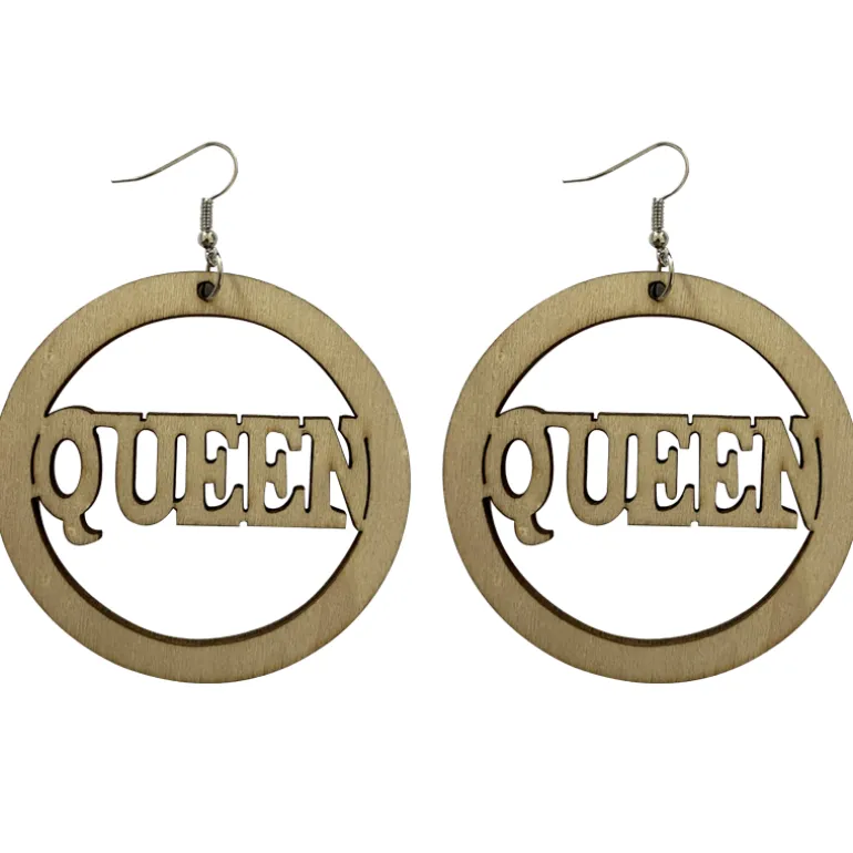 African earrings, wooden earrings | QUEEN