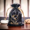 AfricanFabs Satijnen sieraden tasje - Zwart