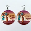 African large Ethnic drop earrings | 2 African ladies