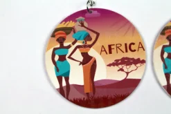 African large Ethnic drop earrings | 2 African ladies