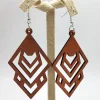 African Print Earrings | Afrikaans bruin houten oorbellen