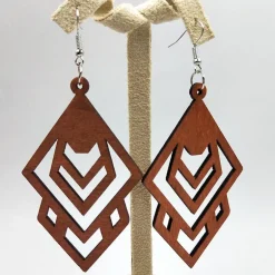 African Print Earrings | Afrikaans bruin houten oorbellen