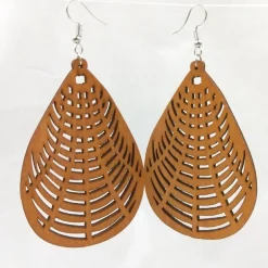 African Print Earrings | Bruine symbool wooden earrings