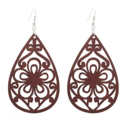 African Print Earrings | Bruine symbool wooden earrings