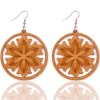 African Print Earrings | Bruine bloemen wooden earrings