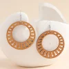 African Print Earrings | Bruin ronde wooden earrings