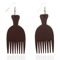 African Print Earrings | Bruin kam wooden earrings
