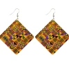 African Print Earrings | Kente print wooden earrings