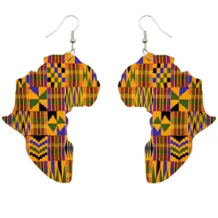 African Print Earrings | Kente print African Continent