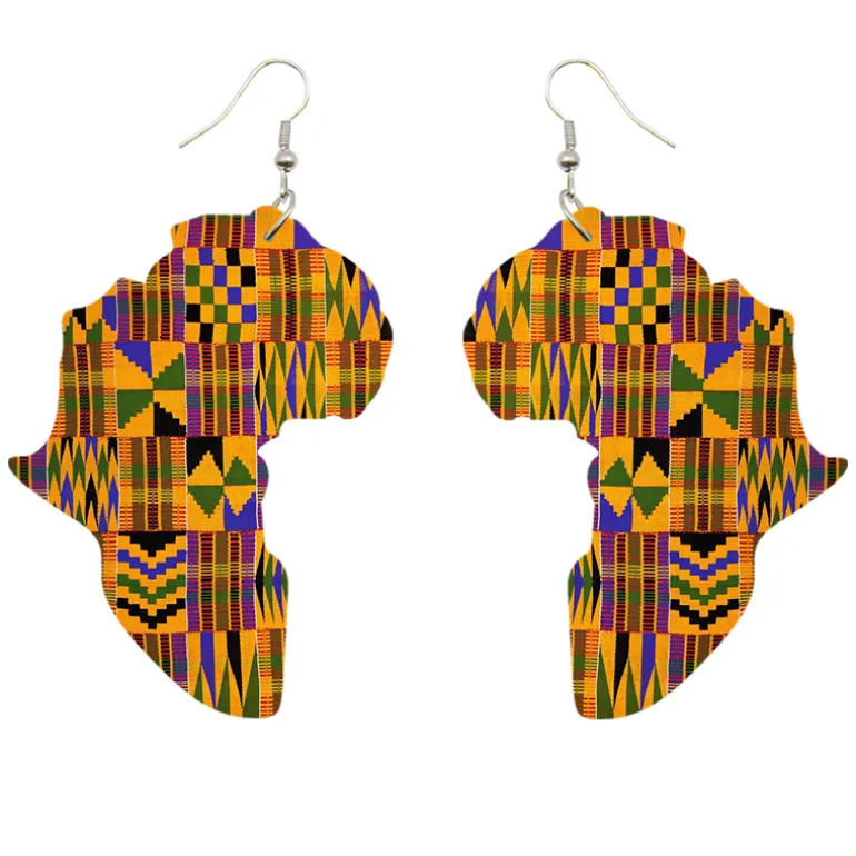 African Print Earrings | Kente print African Continent