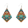 African Print Earrings | Ruitvormig blauw wooden earrings