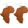 Africa shape bruin - Afrikaanse oorbellen
