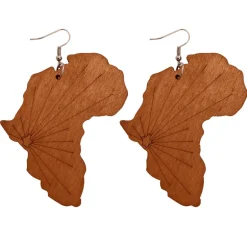Africa shape bruin - Afrikaanse oorbellen