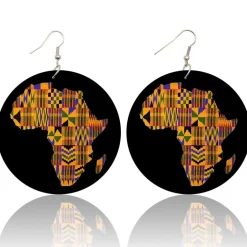 Afrikaans continent in kente - Afrikaanse oorbellen