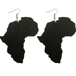 Afrikaans continent zwart - Afrikaanse oorbellen
