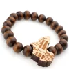 Afrikaanse Armband - Houten kralen Armband - Afrikaanse continent - Bruin