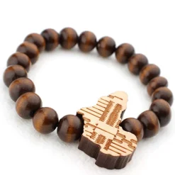 Afrikaanse Armband - Houten kralen Armband - Afrikaanse continent - Bruin