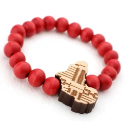 Afrikaanse Armband - Houten kralen Armband - Afrikaanse continent - Rood